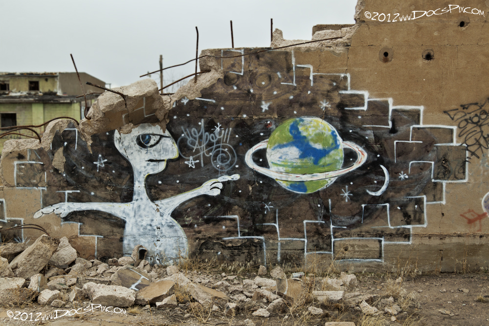 The back, (south) wall of production building number eight.