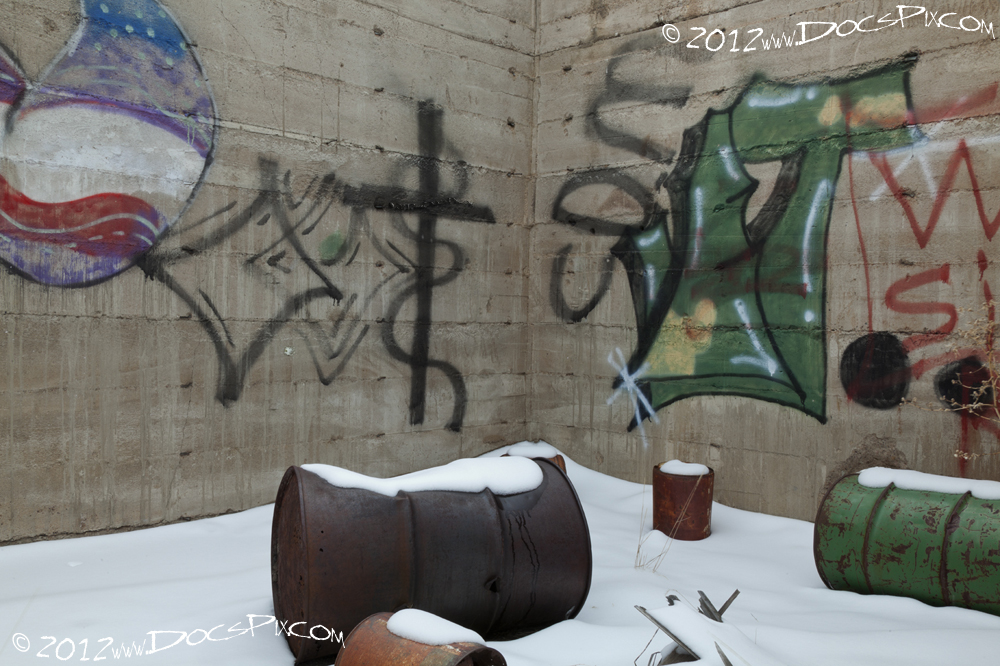 Another wall inside of the west production building.