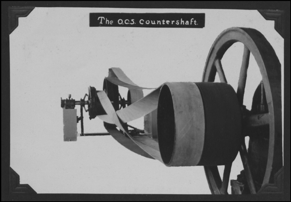 A view of the motor and counterweight, probably from a manufacturer publication.