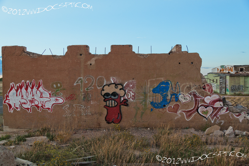 Back outside wall of production building one.