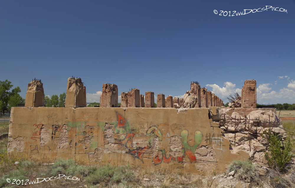 A view of the west still bank foundation. This supported a 3-story structure that covered the tanks. 