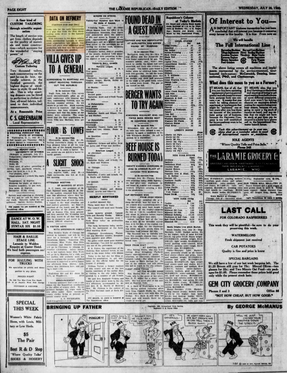 Laramie Republican 28thJuly1920, Page 8