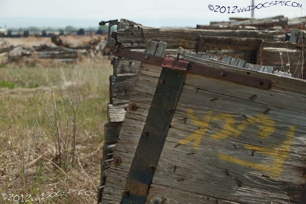Left front corner of the truck bed.