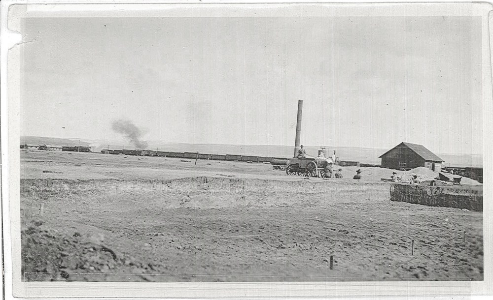 Earth has been excavated, and is waiting for forms. 